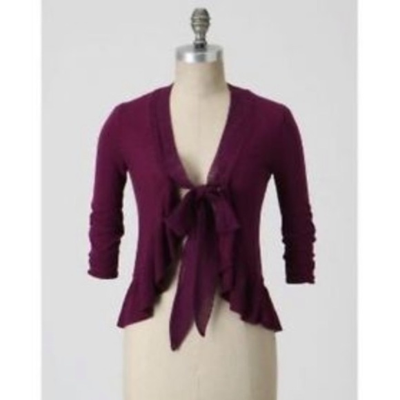 Anthro Guinevere snow melt purple ruffle cardigan - Picture 9 of 9